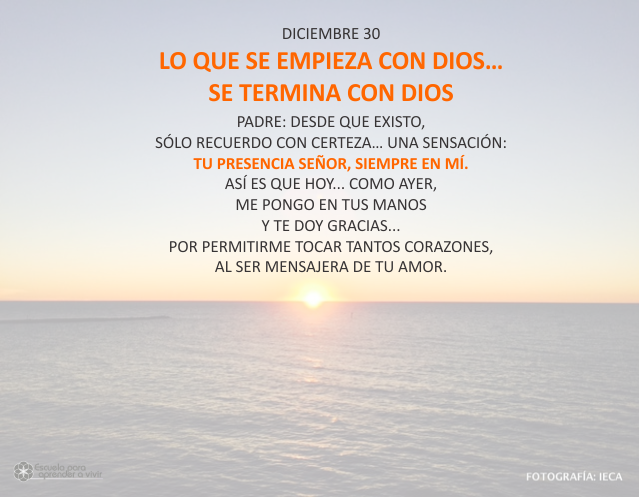 Lo que se empieza con Dios... se termina con Dios